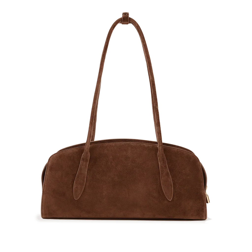 Gabrielle East-West Shoulder Bag - Chocolate Suede