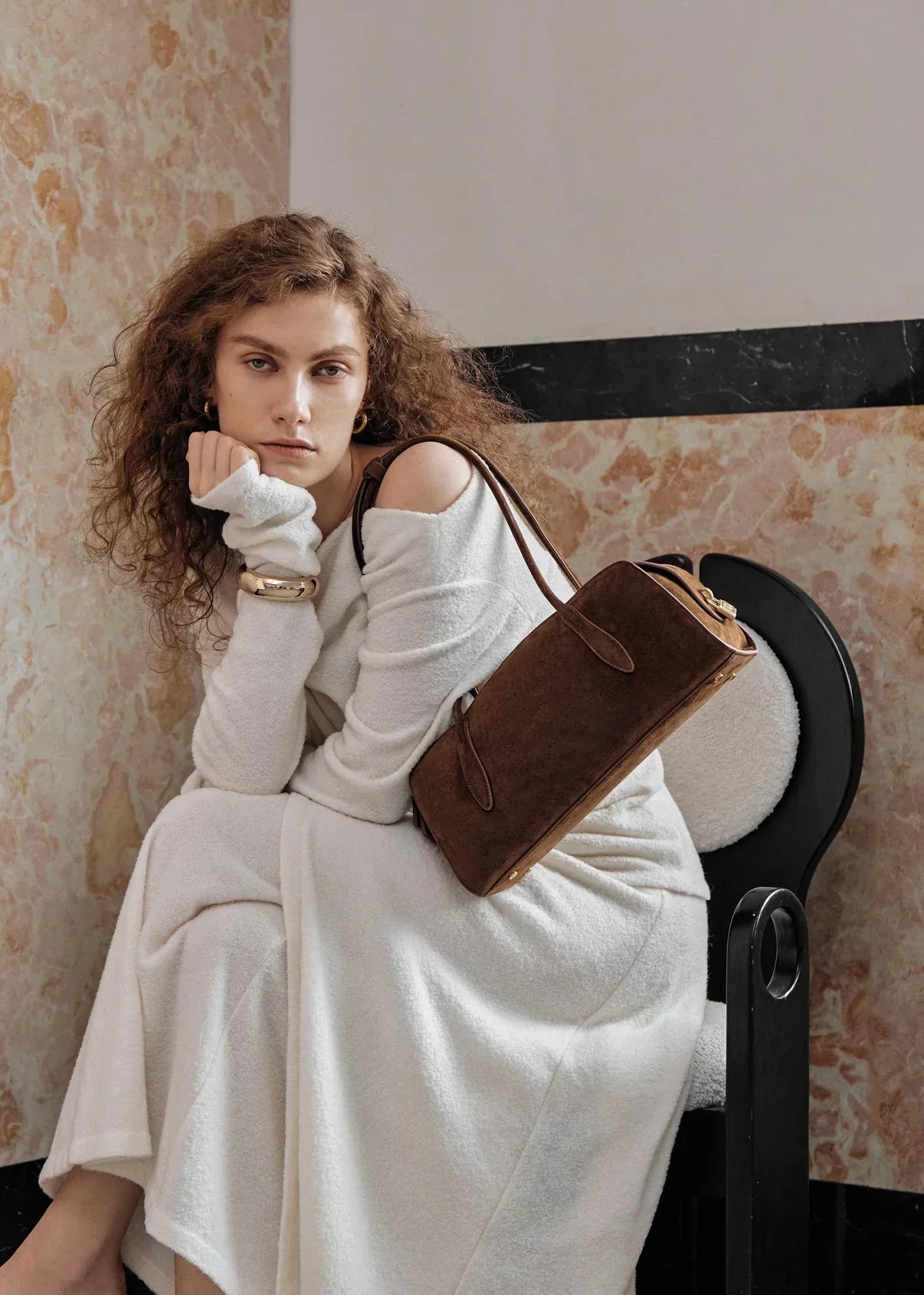 Gabrielle East-West Shoulder Bag - Brown