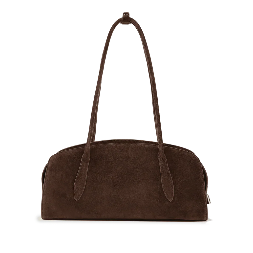 Gabrielle East-West Shoulder Bag - Chocolate Suede